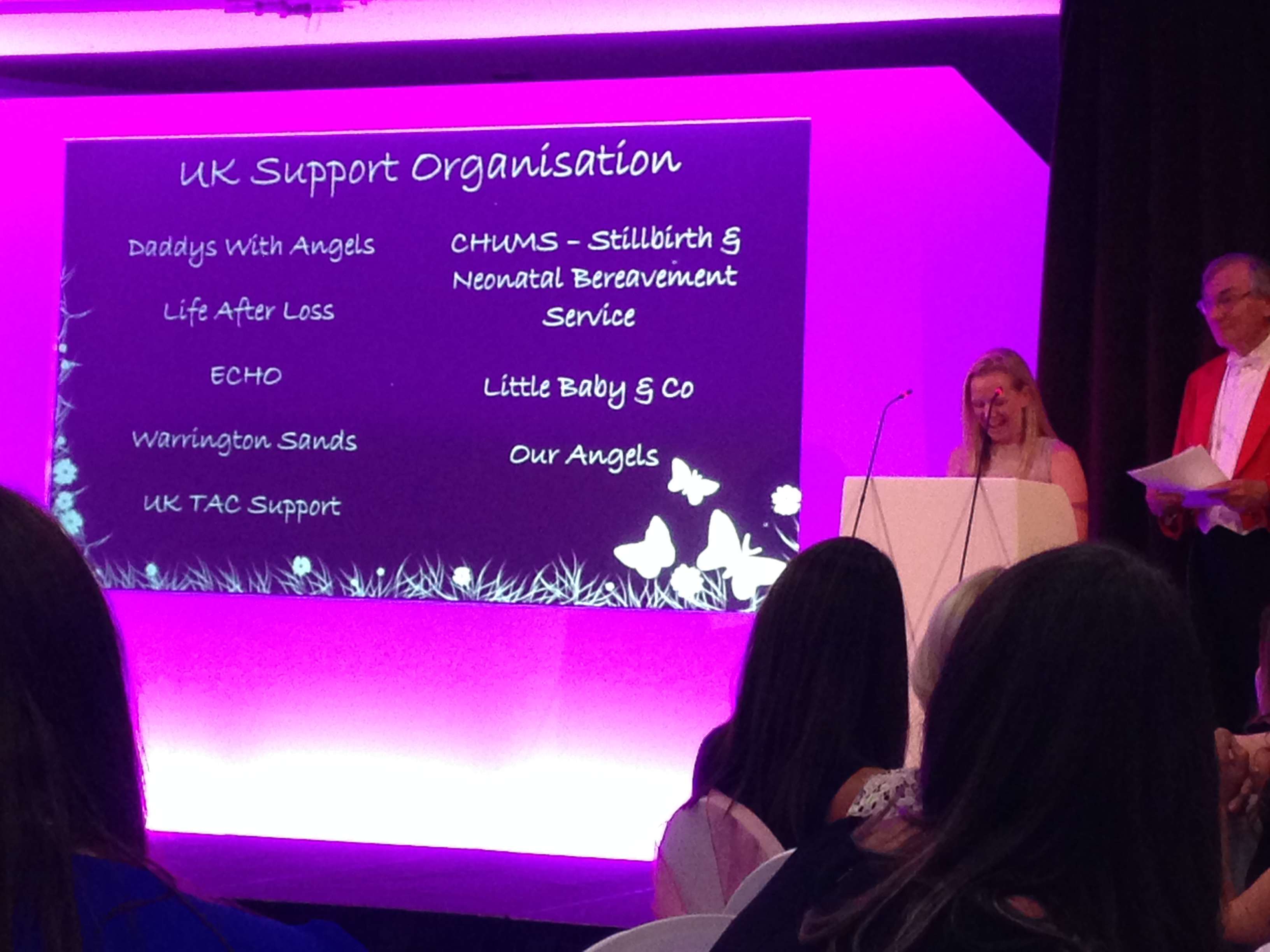 Charlotte presenting at the Butterfly Awards