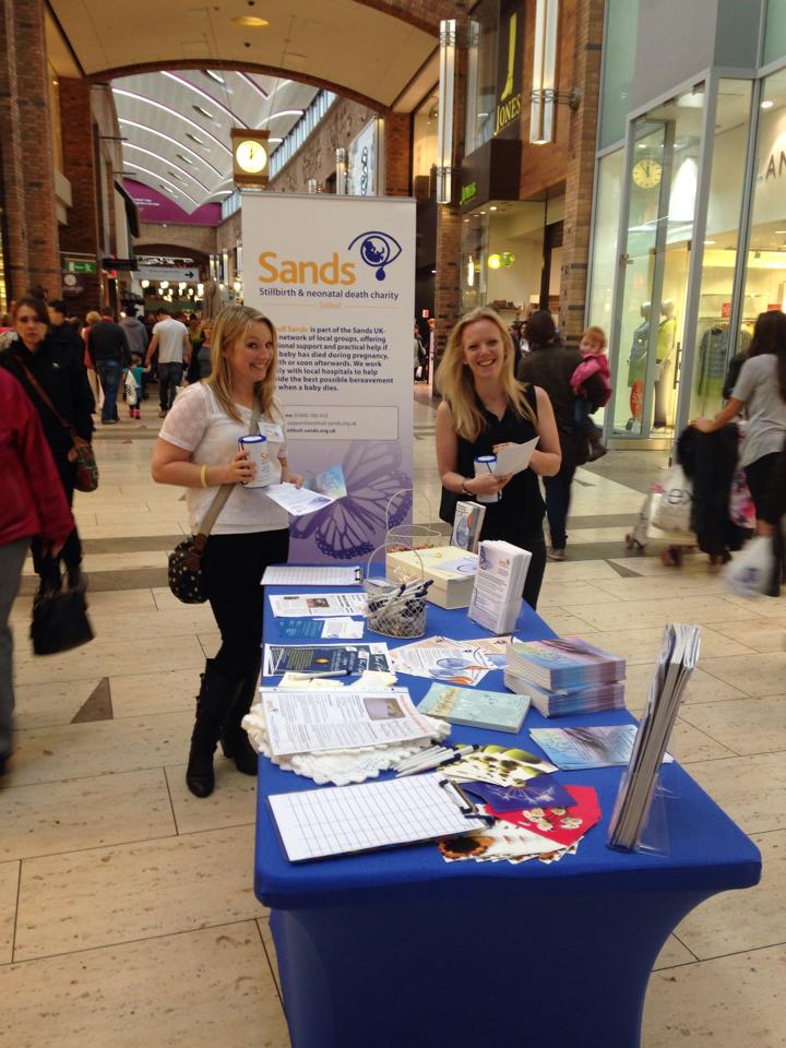 Working With Sands on a Stall in Solihull Town Centre
